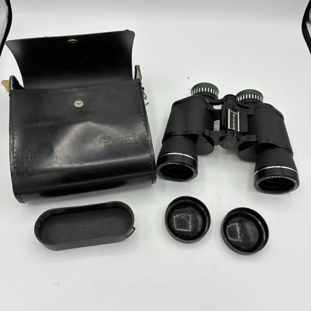 Vintage Focal Quick Focus Binoculars Siam Cat Optics w/ Case Japan